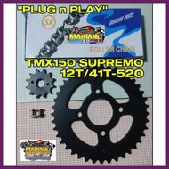 12T/41T-520`aM:TMX150,z'SUPREMO<VW{SPROCKET<sl{SET