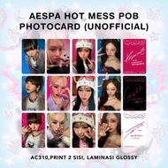 POB AESPA HOT MESS Unofficial Photocard Karina Winter Giselle Ningning Limited Ver Poster Ver TowerR