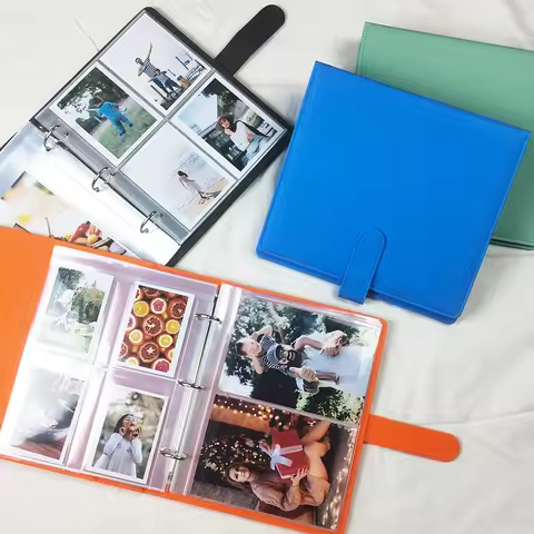 A5 Photocard Holder Photo Album Card Binder D Shape 3 Ring with Magnetic Button Collector Book 10x15