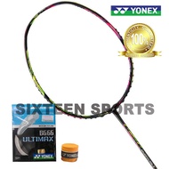 Yonex Duora 10 LT Pink Yellow Badminton Racket (C/W Yonex BG66UM & AC102 Overgrip) (Made In Japan)