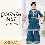 Cotton Gharara Suit Size S 38 | Petite Size Cotton Indian Bollywood Suit
