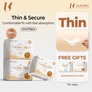 UUcare Crown Sanitary Pad Ultra-Thin 0.07CM Breathable Dry 24H Pads 24CM16 & 28CM 14Pads