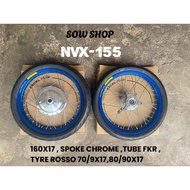 NVX 155 / AEROX 155 TAKASAGO EXCEL ASIA ALLOY RIM 1.6 X 17 ,SPOKE CHROME,TYRE,TUBE (COMPLATE SET)