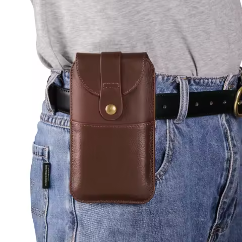 Cow Leather Belt Clip Phone Case Men Waist Bag Holder For Google Pixel 9 8 7 6 Pro 8A 9A XL,Sony Xpe