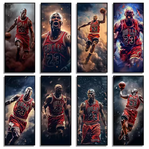 Legendary Basketball Poster Prints Michael Jordan Championship Star Canvas Painting for Sport Traini