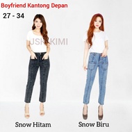 - Boyfriend Pants with Front Pockets - Boyfriend Denim - Boyfriend Jeans - Women's Jeans - Culottes