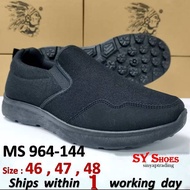 (SY Shoes) "M-Class" Extra Large XXL Size Men Slip On Sport, Jogging, Sneaker Shoes/Kasut Kain Hitam