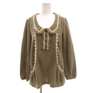 axes femme Blouse Knit mm khaki beige Long sleeves Direct from Japan Secondhand