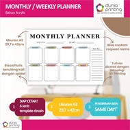 Acrylic Monthly Planner Weekly Planner/ To Do List/ - FREE Custom Name