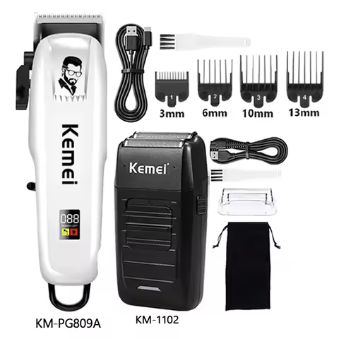 Kemei Hair Clipper Cordless Beard Trimmer Electric Hair Clipper for Men Professional Hair Trimmer Km