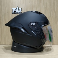 Helm RSV SV300 Black Doff Half Face Double Visor Paket