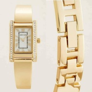 ANNE KLEIN Womens Gold-Tone Crystal Bangle Bracelet Watch