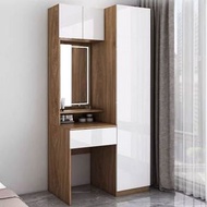 全身落地鏡梳妝枱一體書枱收納櫃落地穿衣鏡化妝枱現代簡約儲物櫃100CM