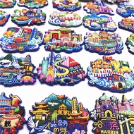 Refrigerator Magnet China Chongqing Wuhan Changshayun South Beijing Shanghai Wuzhen Hangzhou Rubber 