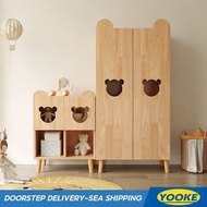 Home Bedroom Kids Cupboard Solid Wood Bedroom Baby Wardrobe 2 Door Wardrobe Storage Wardrobe Simple 
