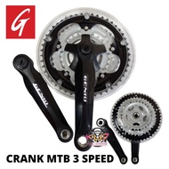CRANK GENIO 3 SPEED CRANK SEPEDA GUNUNG MTB FEDERAL CRANK MTB MURAH