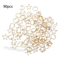 90Pcs DIY Metal Frame Cat Moon Star Resin Frame Open Bezels Setting Blank Pendant Jewelry Making