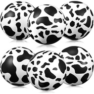 Hungdao 6 Keping Bola Melenting Kartun Lembu 8.5 Inci untuk Taman Permainan, Pantai, Cetakan Lembu, 