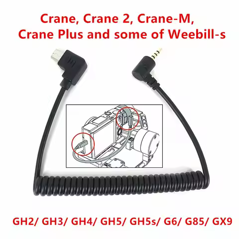 Micro USB to 2.5mm L1 Remote Camera Control Cable for ZHIYUN Crane 2 Plus Crane-M Weebill-s Panasoni