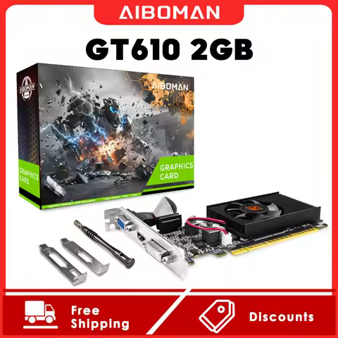 AIBOMAN GT610 2G Multi-Screen Graphics Card: Supports simultaneous display on two screens Gaming vid