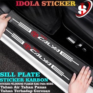 NEWEST CARBON SILL PLATE STICKER CAR FOOTPRINT PROTECTOR STICKER