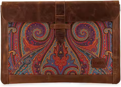 Genuine Leather Laptop Sleeve for MacBook Pro Air 14-13 Inch iPad Pro 12.9 Inch Compatible with M1-M