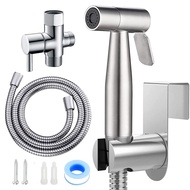 Handheld Toilet Bidet Faucet Sprayer Stainless Steel Bathroom Hand Bidet Spraye Set Toilet Self Cleaning Shower Head No Punch