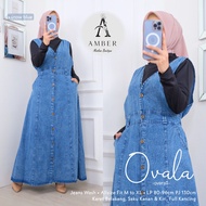 OVALA Overall Jeans Wanita Rok Terbaru Kekinian Murah Snow Blue Black - Jumpsuit Baju Kodok Terusan 