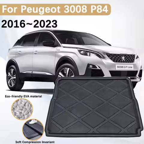 for Peugeot 3008 2023 Accessories 2016~2022 P84 MK2 2017 2018 Car Trunk Mats Rear Boot Cargo Trunk W