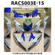 Cover Set Rapido Y15ZR V2 Yamaha Year 2019 - Sticker 2015 Red Black Color Ysuku Accessories Motor Y15 Purple Blue 2k19