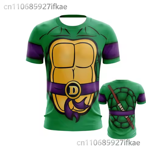2026 Ninja Turtles Four Brothers Double Sided Pattern Special 3D Printed T-shirt Bandai Series Child