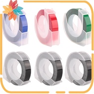 6 Roll Embossing Label Maker Tape 3D Plastic 9mm x  Embossing Label Tape White on Black/ Blue/ Red/ 