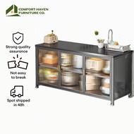 Comfort Haven Furniture Co. Floor-Standing Rock Slab Multifunctional Storage Workbench (60-120cm)