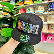 Marvel Letter SnapBack Hat in All Black - Superhero SnapBack Hat for Children 18 Months to 4 Years O