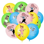 12pcs / Pack 12inch Zootopia 2 Judy Nick Latex Balloon Kids Birthday Party Decoration