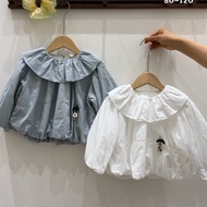 JQ9215 Two-layer ruffle collar top for girls