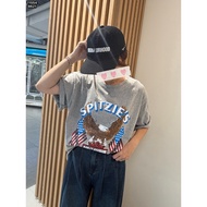 Mini Heart Tw Korean Mottled American Retro Eagle T Short Sleeve T-Shirt