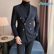 in stock Junqun black blazer men High suit lelaki end British style blazer men VP10