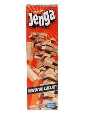 Hasbro Gaming Classic Jenga Hardwood Blocks Stacking Tower Game For Kids Ages 6 and Up 1 or More Pla