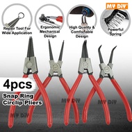 MYDIYHOMEDEPOT - 4pcs Circlip Plier Snap Ring Plier Bend Straight Internal /External Ring Remover Ci