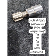 SATA 22601-22604 3/8" DRIVE TORX TAMPER PROOF BIT SOCKET T45 T50 T55 T60