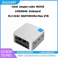 SZBOX T8 PRO Mini PC Intel Jasper Lake N5105 LPDDR4X 12GB SSD M.2 2242 NGFF/NVMe Max 2TB WIFI5 BT4.2