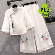 wq 中国风百搭宽松/大码女装汉服连衣裙 Chinese style versatile loose / large women's Han dress大碼女裝中國風套裝女2025夏季中式唐裝胖妹妹顯