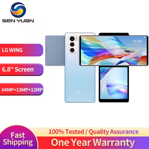 LG WING 5G Original Unlocked Mobile phone F100N US Version 4G LTE Cell Phone 6.8'' 8GB RAM 128GB/256