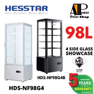 [Free Installation within Klang Area]Hesstar 68L/98L/238L 4 Side Glass Display Chiller HDS-NF68G4/HD