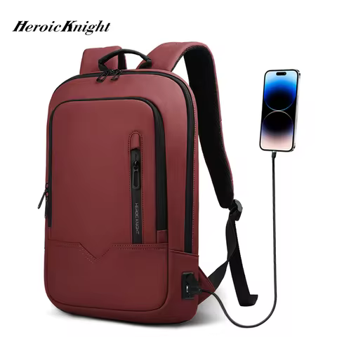Heroic Knight Business Slim Backpack Men's 15.6" 17" Waterproof Laptop Backpack Fashion Multifunctio