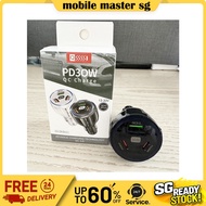 Royaltenic 90W 3-Port Car Charger | QC3.0 + 2×Type-C PD30W USB