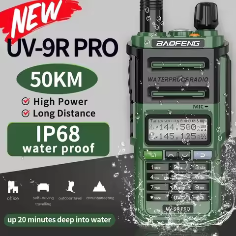 Baofeng UV-9R Pro IP68 Waterproof Walkie Talkie Dual Band VHF UHF Type-C Long Range UV-9R Plus Porta