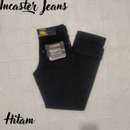INCASTER Celana Panjang Pria Model Reguler-fit Motif Polos Bahan Denim Jeans Tidak Melar Tidak Pudar