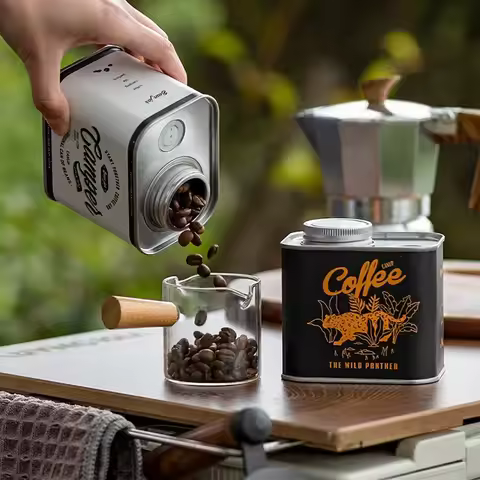 Sealed Coffee Bean Storage Jar Household Kitchen Storage Jar Outdoor Camping Coffee Bean Moisture-Pr